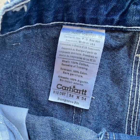 Carhartt Dungaree Fit Men's Straight Leg Jeans - Size 34x34 - Picture 6 of 7